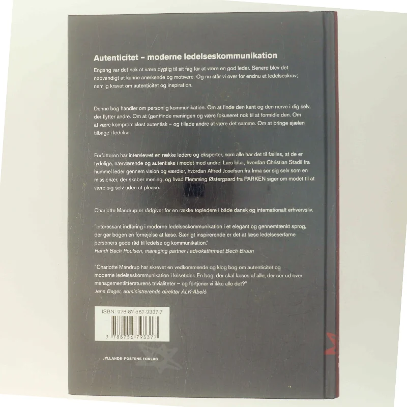 Autenticitet : moderne ledelseskommunikation af Charlotte Mandrup (Bog)