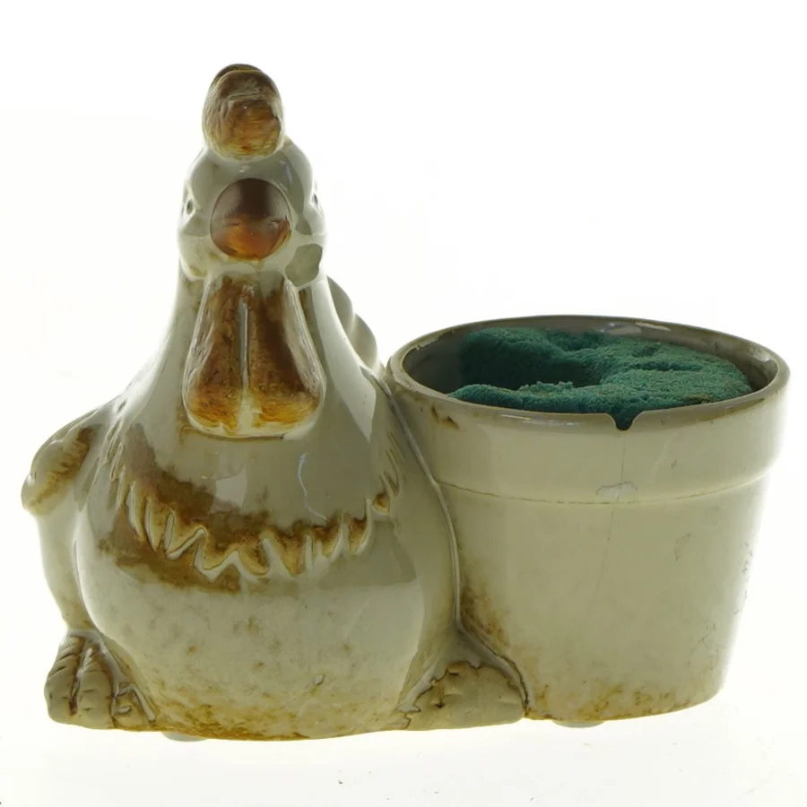 Keramik Høne med Krukke potte (str. 13 x 12 cm)
