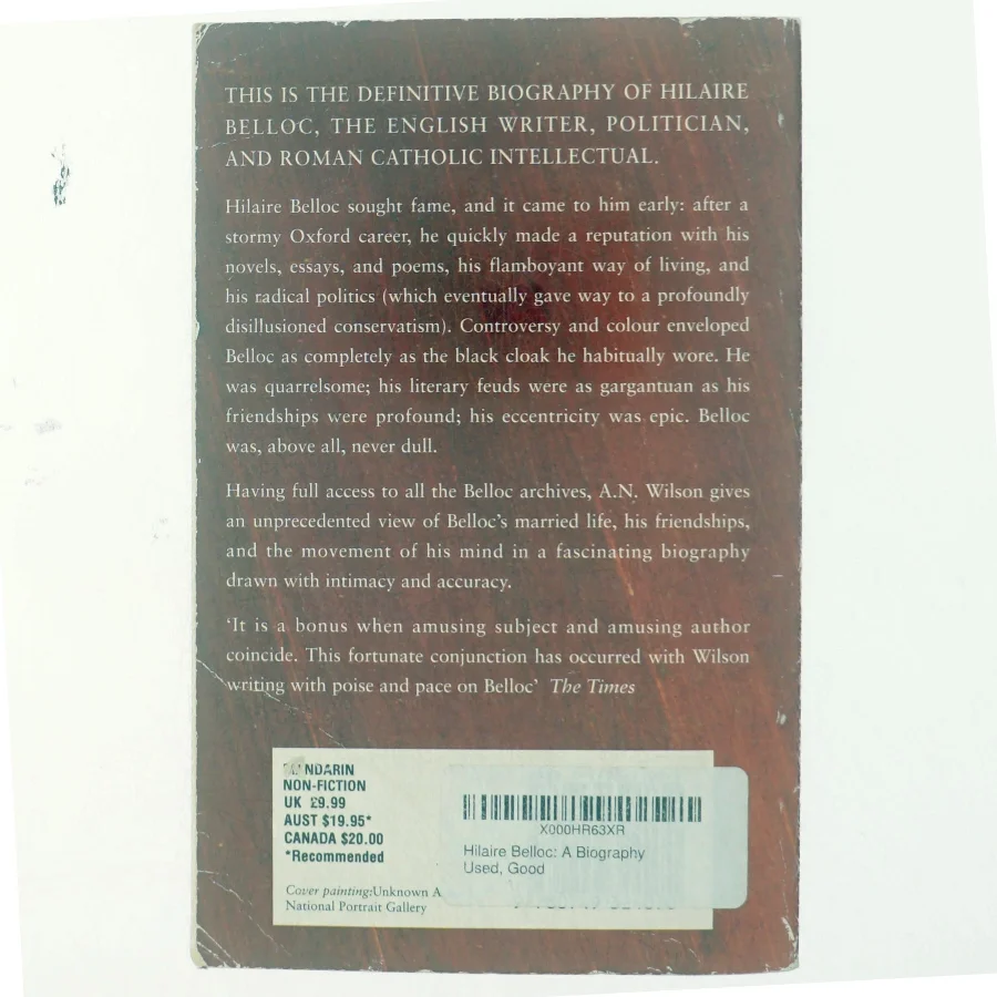 Hilaire Belloc - A Biography af A.N. Wilson (Bog fra Mandarin