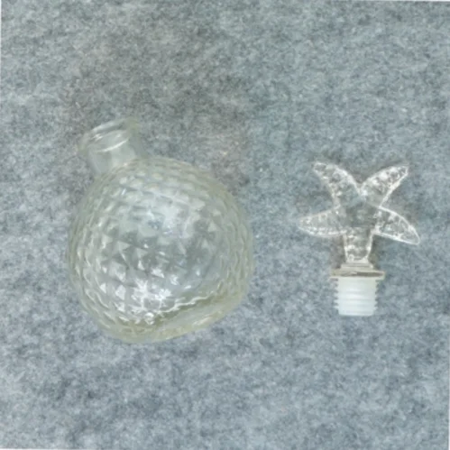 Glas karaffel flaske med søstjerne prop (str. 20 x 6 cm)