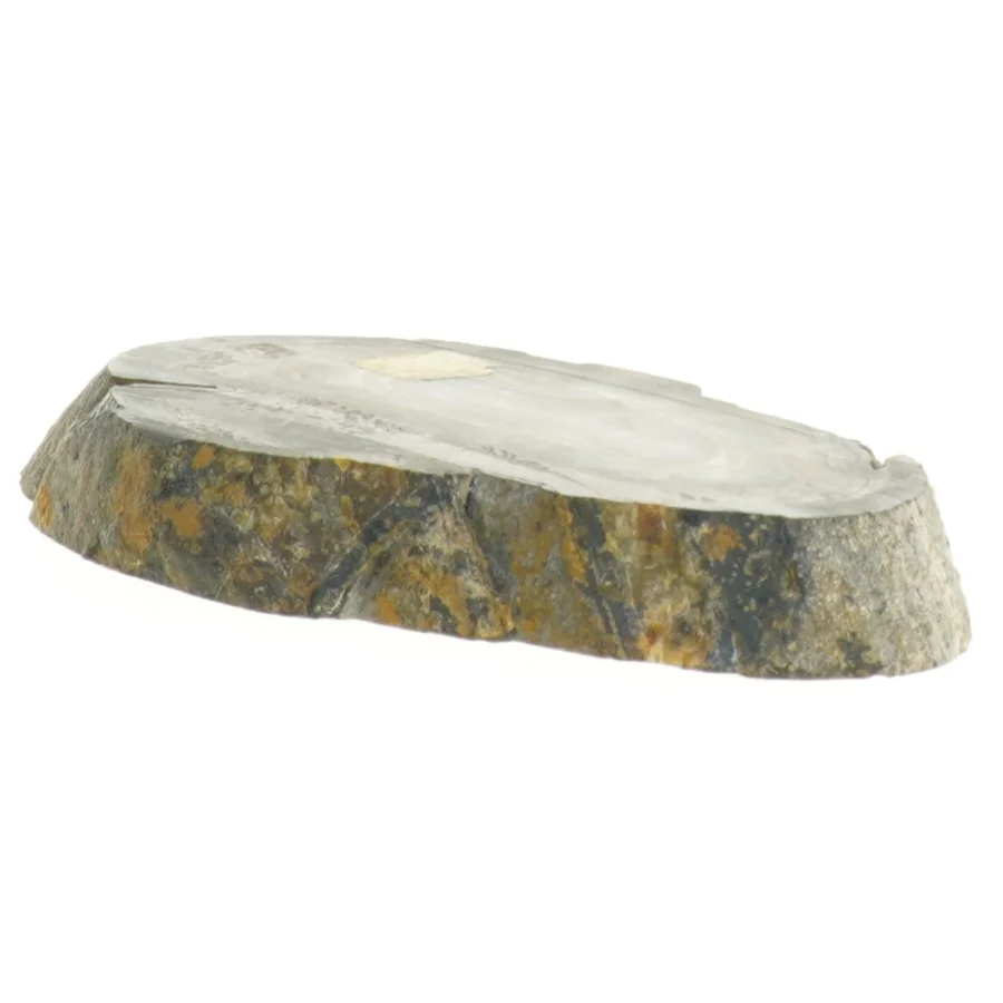 Udskåret agatsten skål (str. 18 x 11,5 x 2 cm)