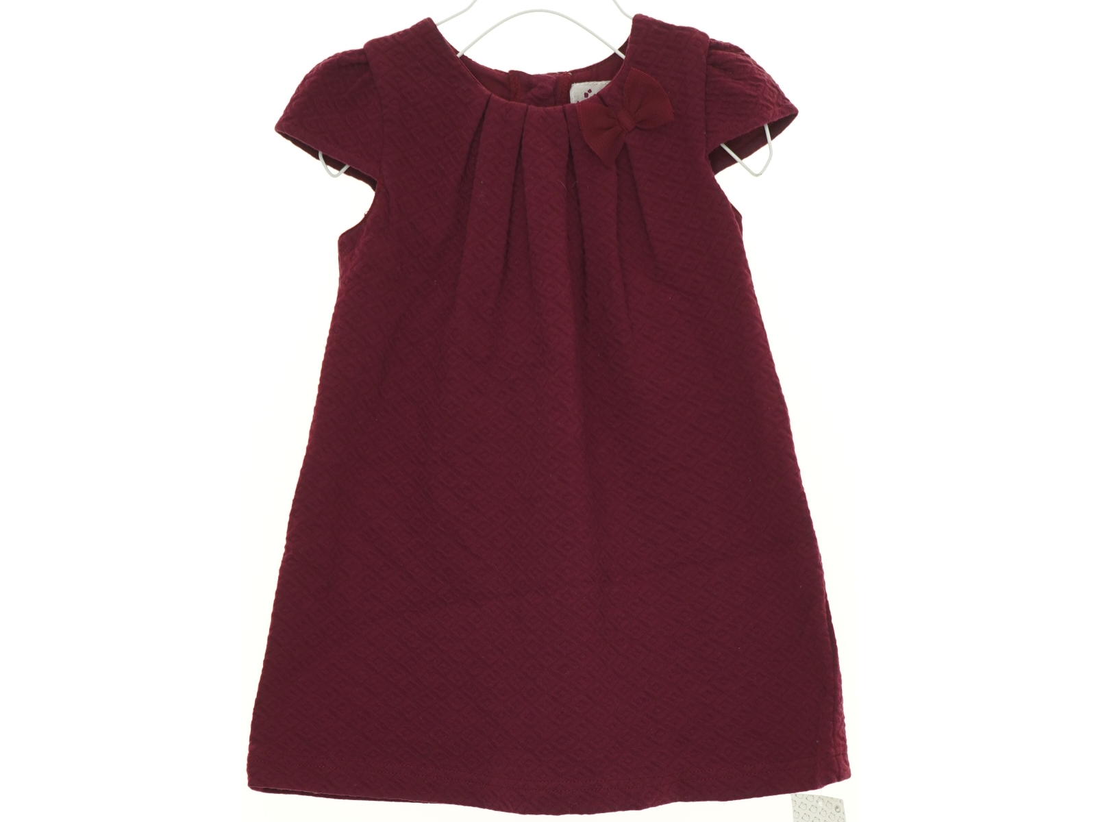 NY MED PRISMÆRKE Bordeaux Rød Kjole med Sløjfe fra Earlydays (str. 74 cm)