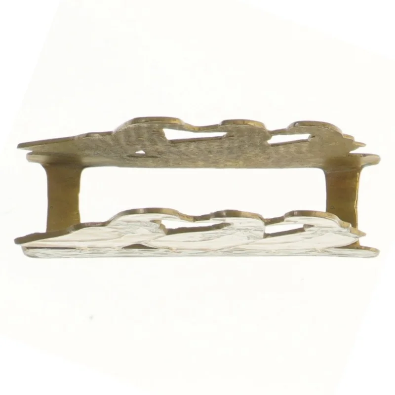 Messing vintage servietholder med ænder (str. 16x9 cm)