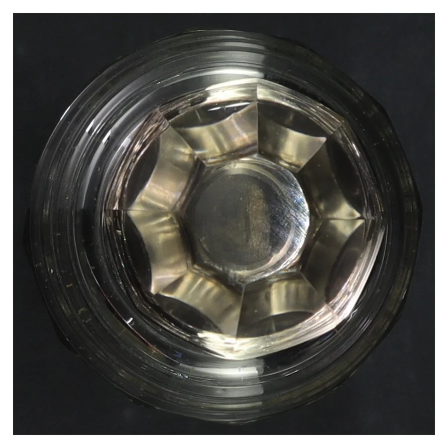 Glas karaffel med stopper (str. H. 21,5 cm)