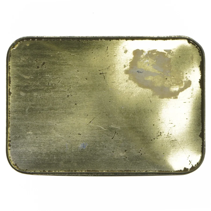 Vintage Hollandsk Metaldåse med blå dekoration (str. 17x12 cm)