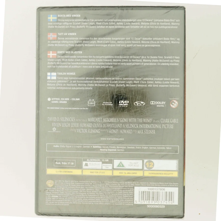 Gone With The Wind                            <span class="label label-blank pull-right">Standard edition</span> med Vivien Leigh (DVD)