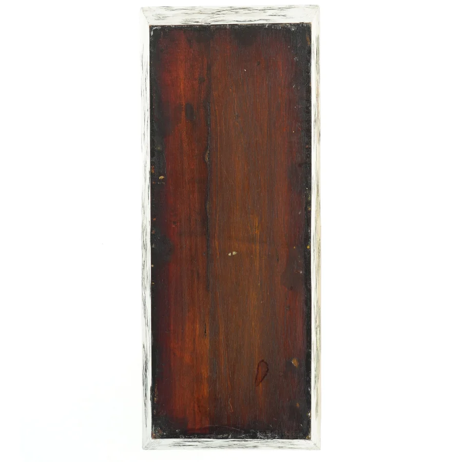 Antik blomstret træ kasse (str. 34x14 cm)