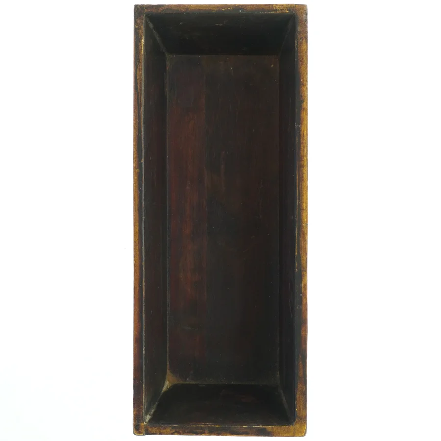 Antik blomstret træ kasse (str. 34x14 cm)