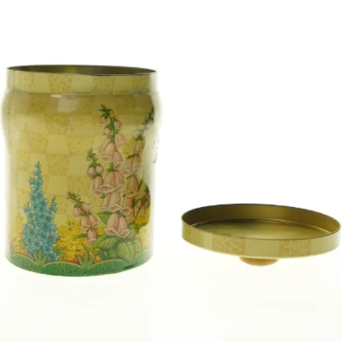 Britisk Windsor emaljeret Baret Ware dåse med blomstermotiv (str. Ø 16 cm h 22 cm)