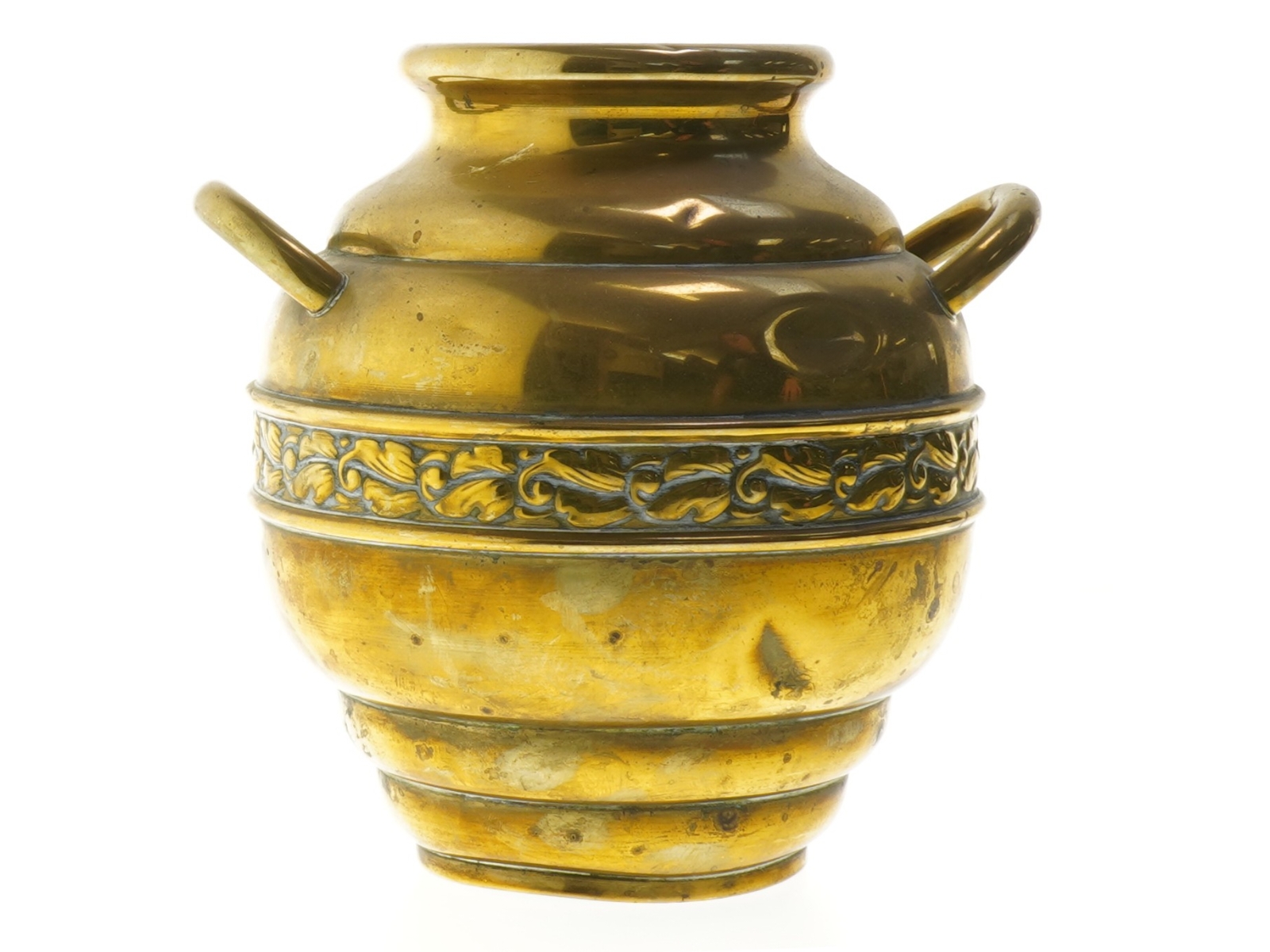 Antik messing vase (str. 19 cm)