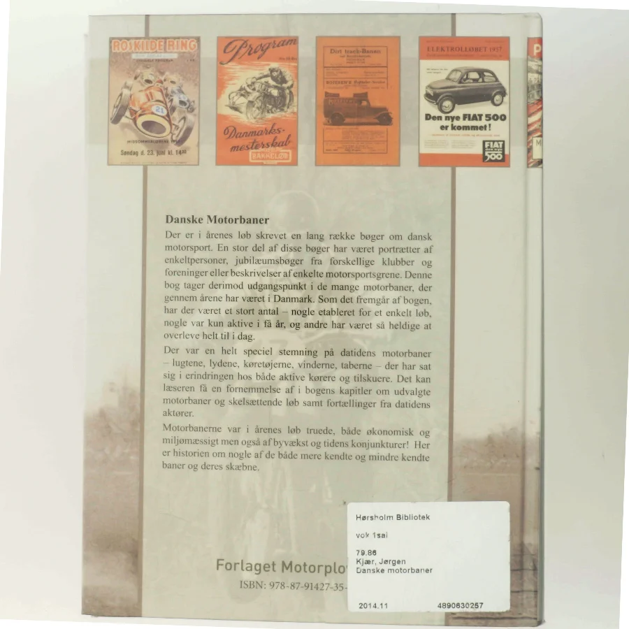 Danske Motorbaner af Jørgen Kjær (Bog)