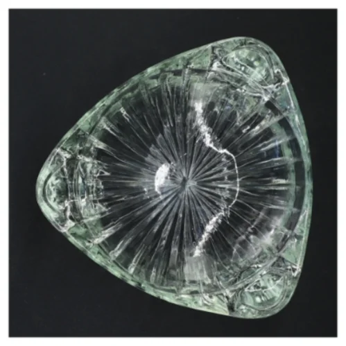 2 stk. Stabelbare Vintage art nouveau glasskål på 3 fødder (str. 16 x 5,5 cm)