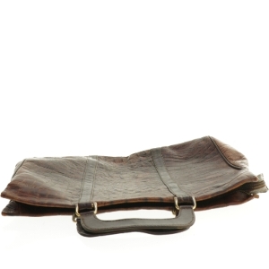 Krokodillepræget Læder Bon Goût PC håndtaske (str. 40 x 32 cm)