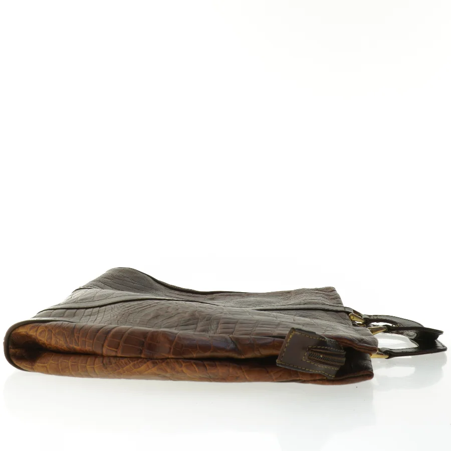 Krokodillepræget Læder Bon Goût PC håndtaske (str. 40 x 32 cm)