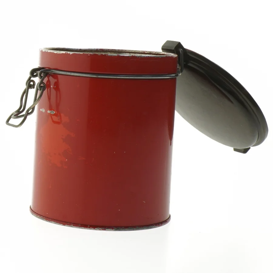 Rund Vintage metal opbevaringsdåse med lukkelåg (str. 14,5 cm)