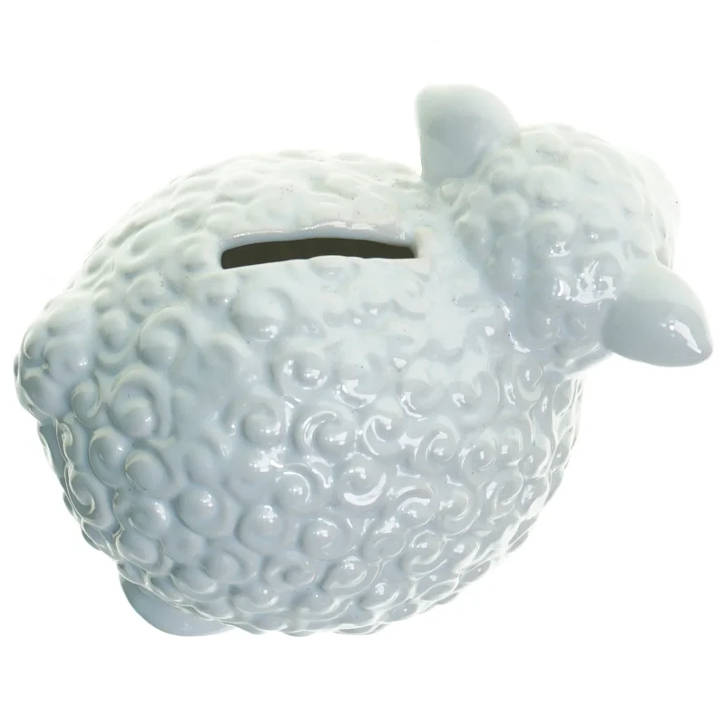 Porcelænsfigur Lille Lam Spare bøsse fra Bouclair (str. 8 x 11 cm)