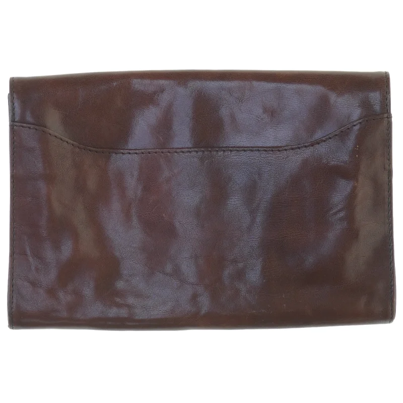 Brun læder Taske fra Adax (str. 25 x 17 cm)