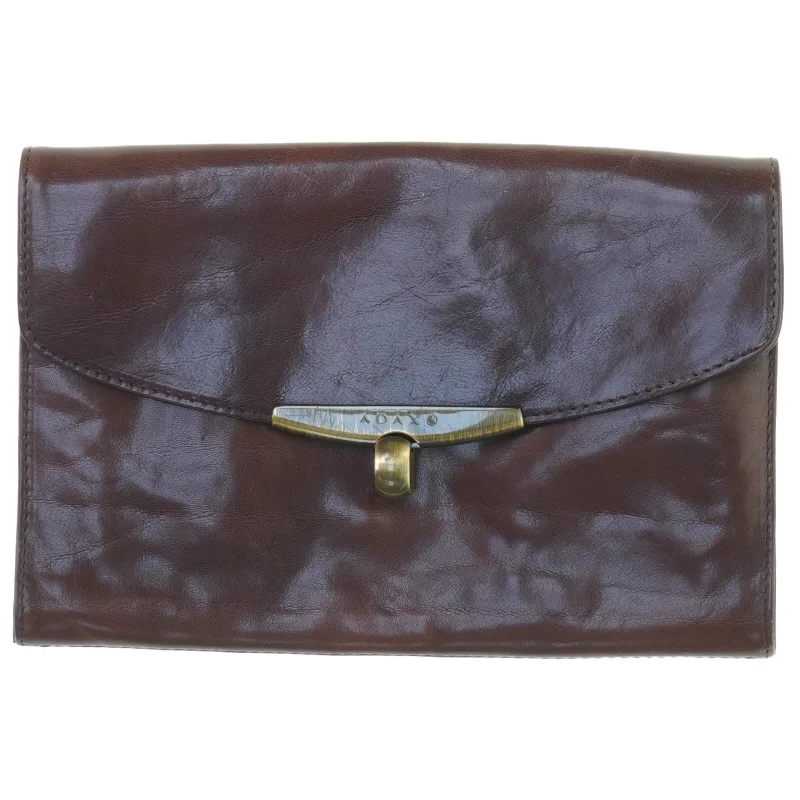 Brun læder Taske fra Adax (str. 25 x 17 cm)