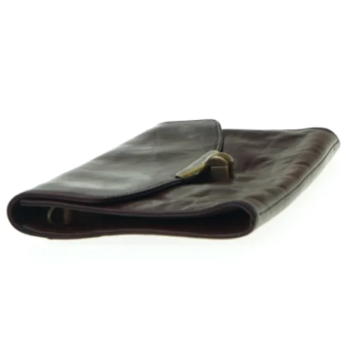 Brun læder Taske fra Adax (str. 25 x 17 cm)