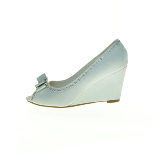 Hvid Læder kilehælsko med sløjfe fra Lov'it (str. 38)