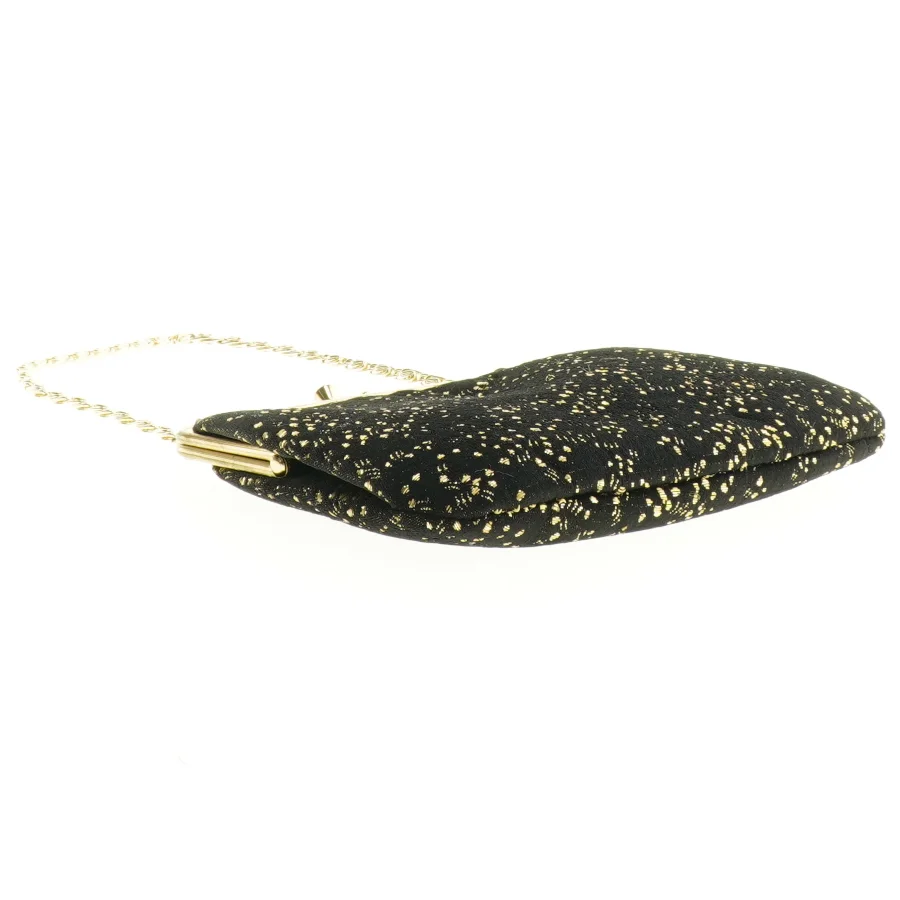 Sort aften clutch med guldkæde (str. 19 x 15 cm)