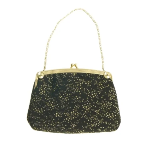 Sort aften clutch med guldkæde (str. 19 x 15 cm)