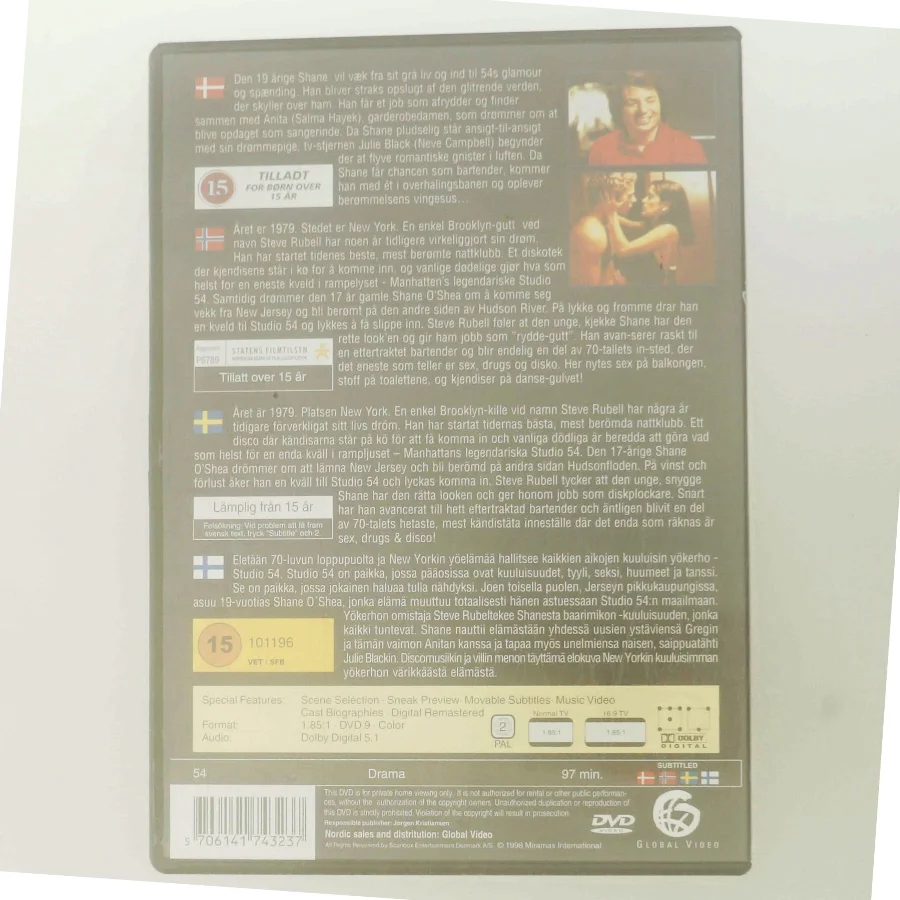 54 (-) med Salma Hayek (DVD)