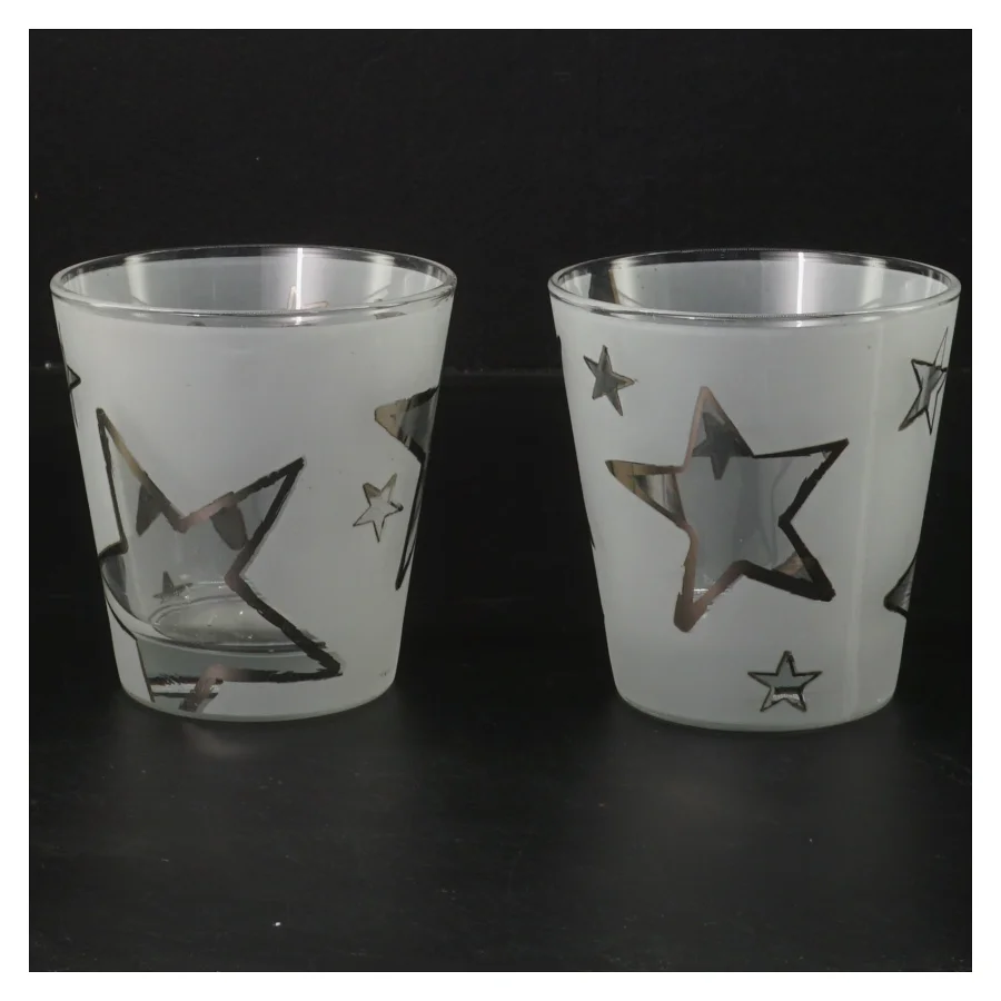 Glas med stjernemønster (str. Ø 8,5 cm højde 9 cm)