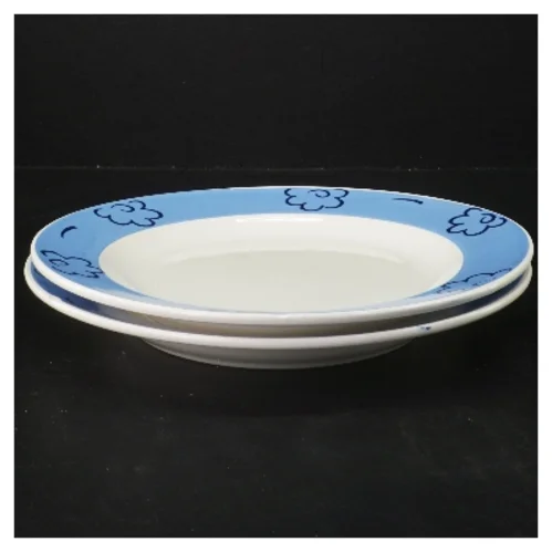 Middagstallerkener med blomsterdesign (str. Ø 24,5 cm)