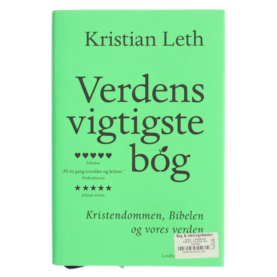 Verdens vigtigste bog : kristendommen, Bibelen og vores verden af Kristian Leth (f. 1980) (Bog)