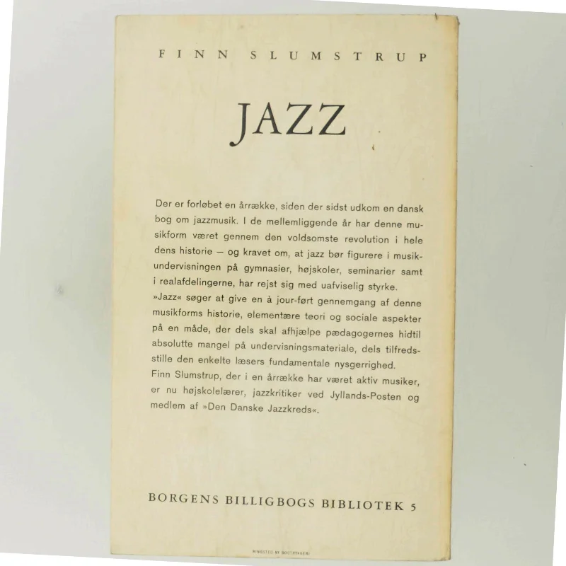 Jazz af Finn Slumstrup (Bog)