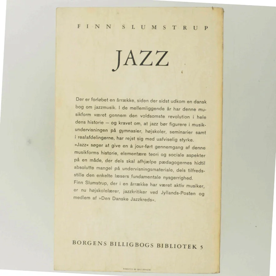 Jazz af Finn Slumstrup (Bog)