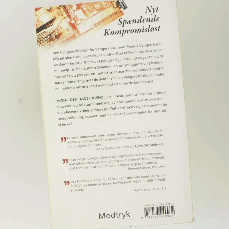 Mænd der hader kvinder af Stieg Larsson (Bog)