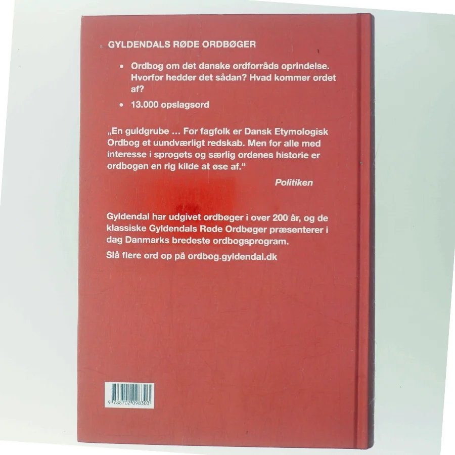 Dansk etymologisk ordbog : ordenes historie af Niels Åge Nielsen (f. 1913) (Bog)