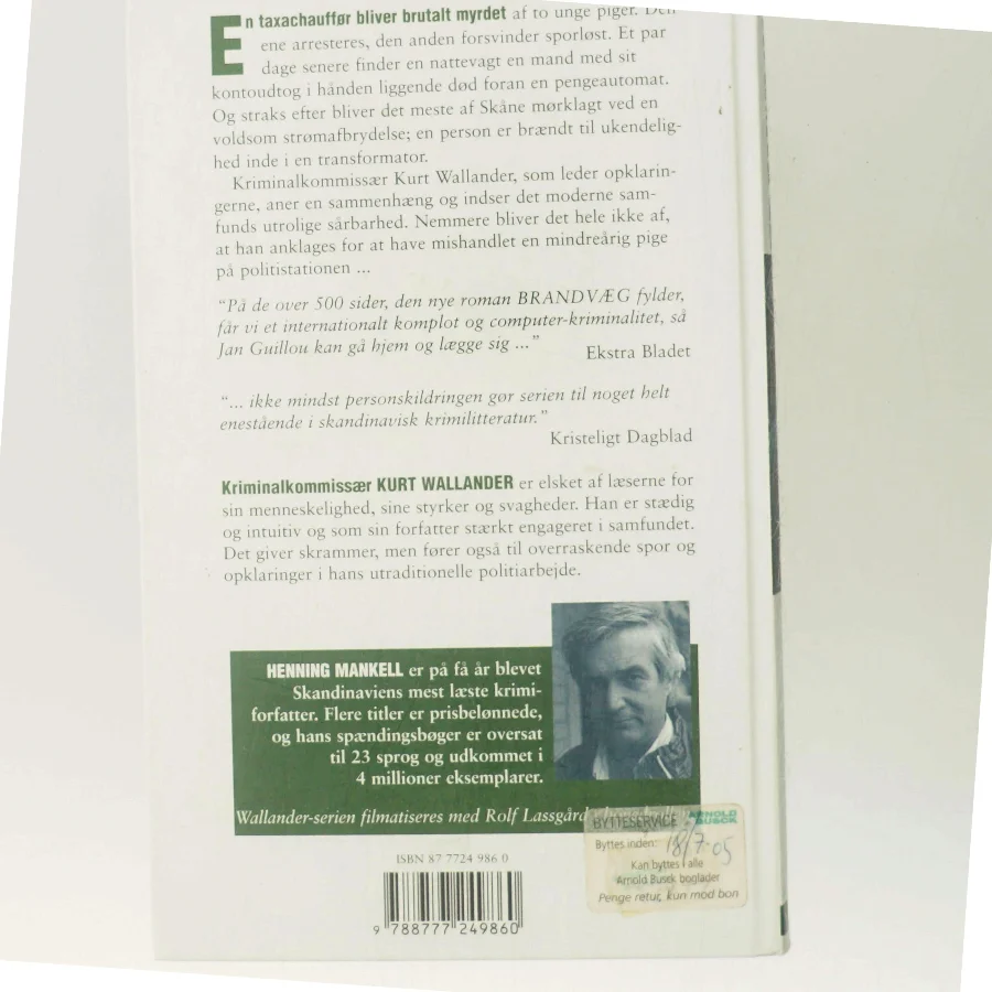 Brandvæg af Henning Mankell (Bog)