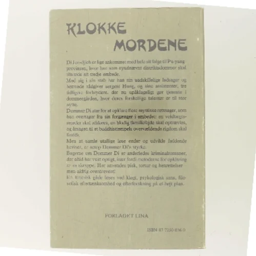 Klokkemordene af Robert van Gulik (Bog)