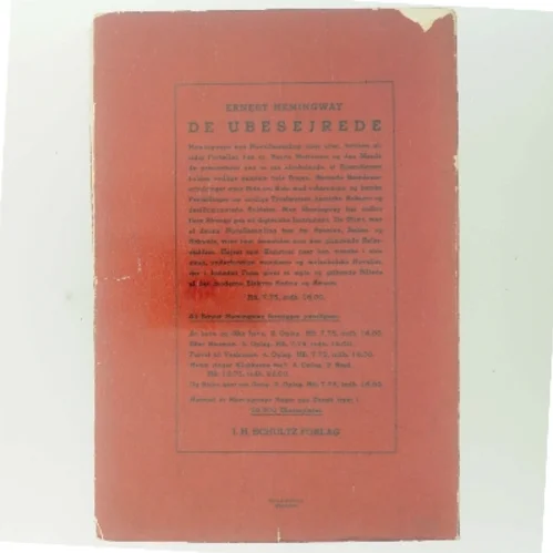 De ubesejrede af Ernest Hemingway (Bog)