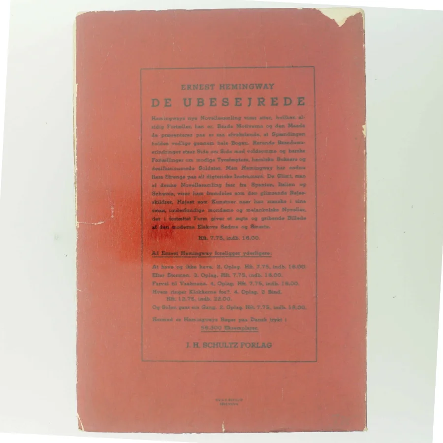 De ubesejrede af Ernest Hemingway (Bog)