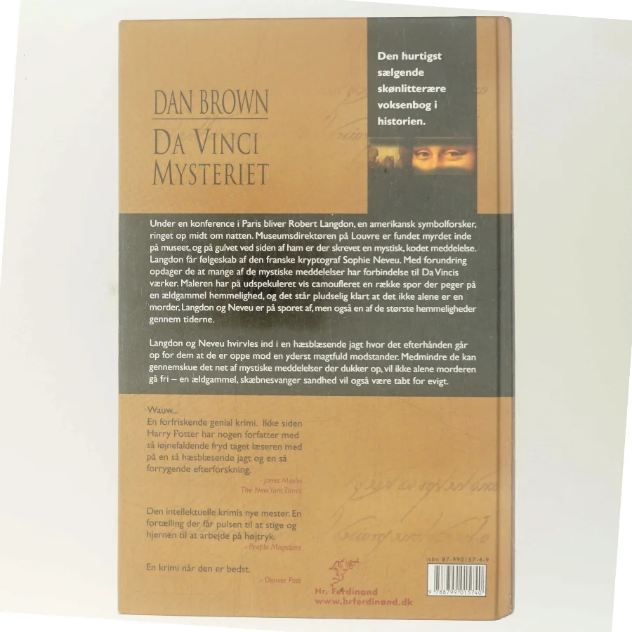 Da Vinci Mysteriet af Dan Brown (Bog)