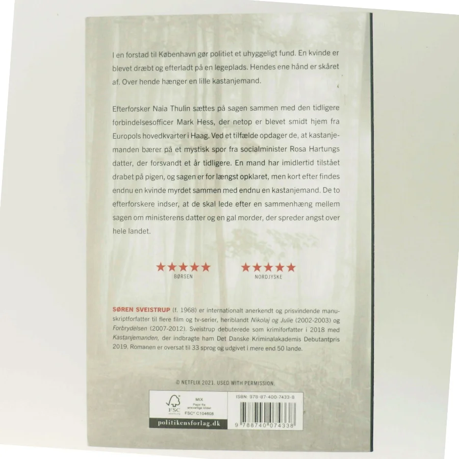 Kastanjemanden af Søren Sveistrup (Bog)