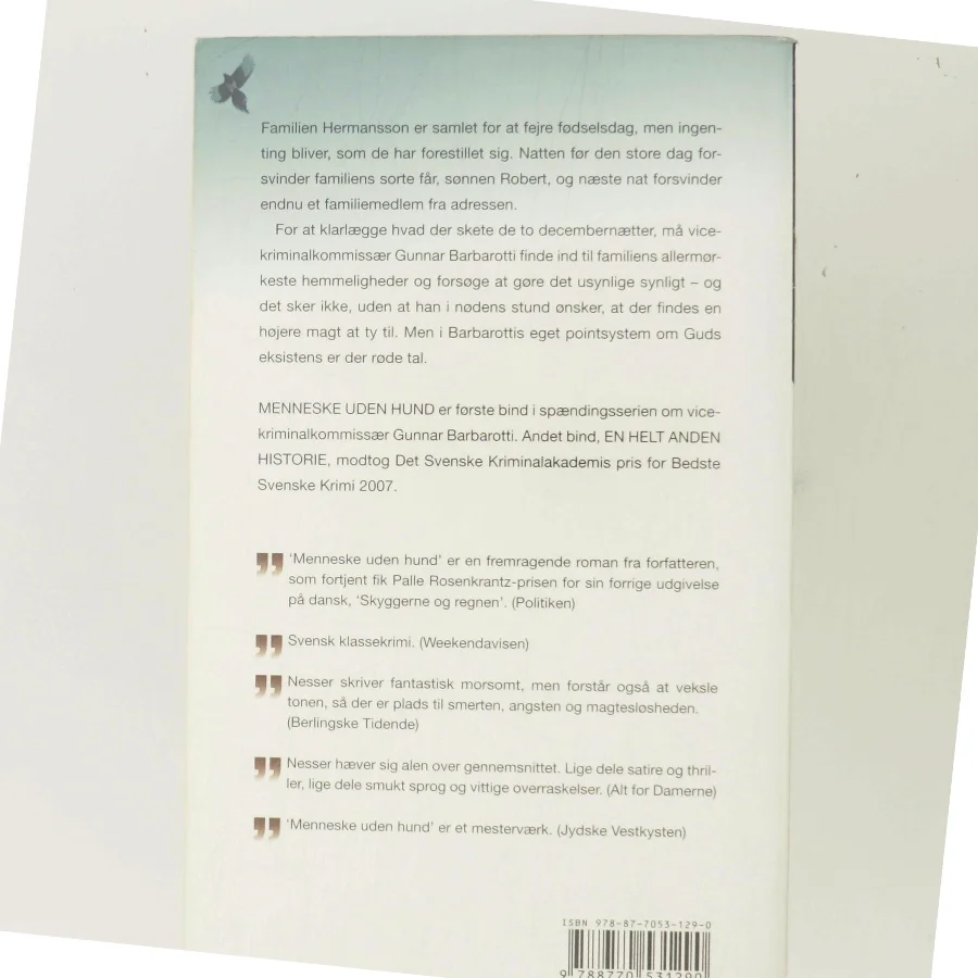 Menneske Uden Hund (in Danish) af Håkan Nesser (Bog)