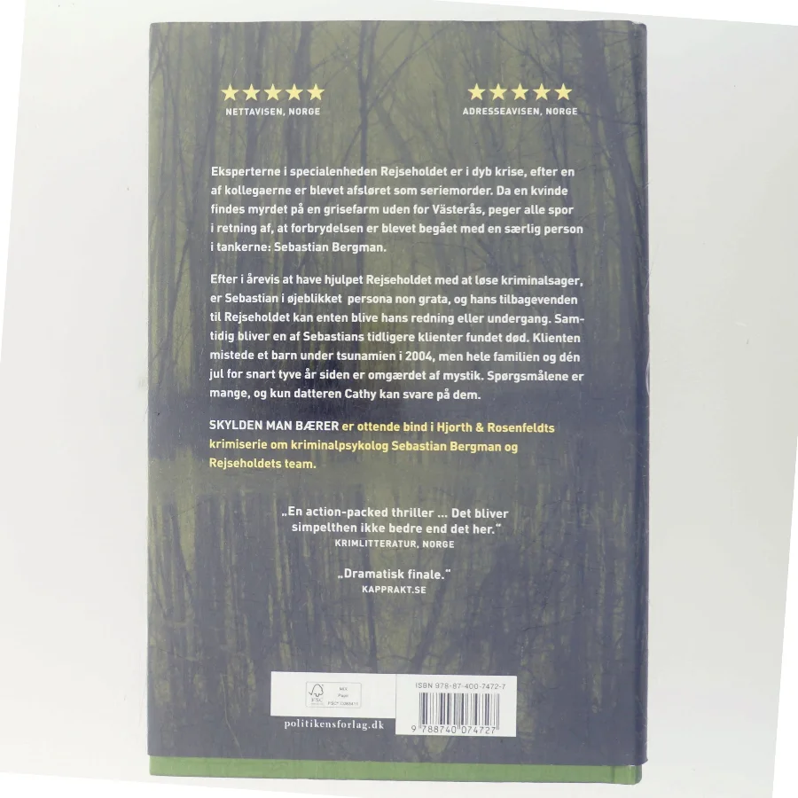 Skylden man bærer : kriminalroman af Michael Hjorth (f. 1963-05-13) (Bog)