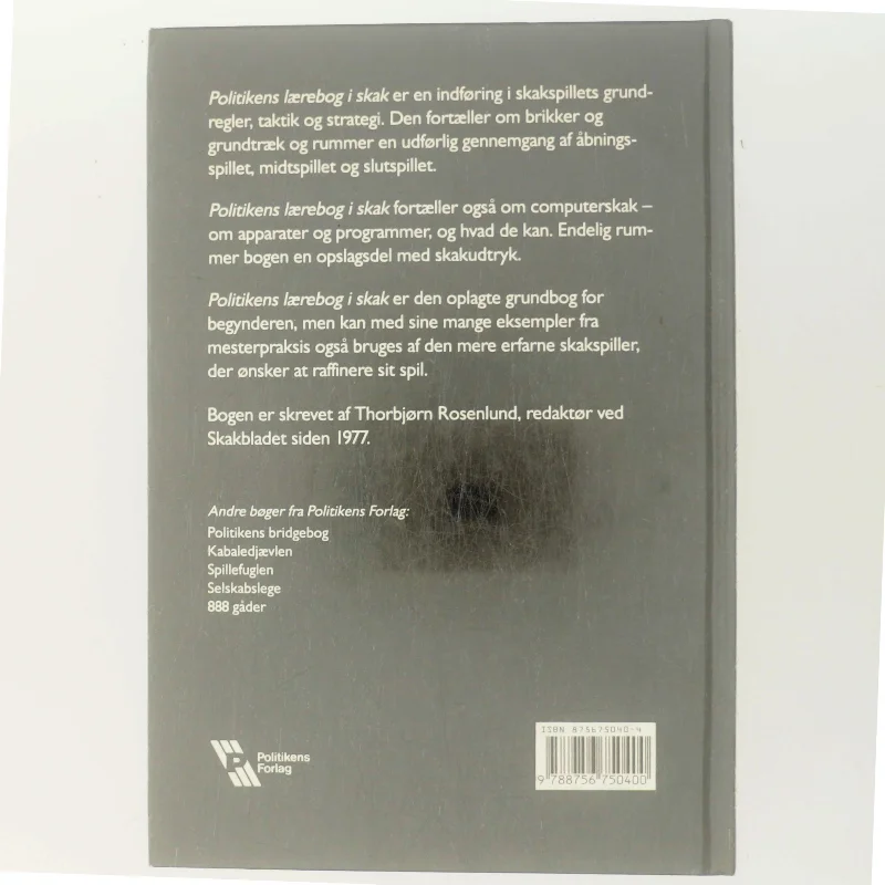 Politikens lærebog i skak af Thorbjørn Rosenlund (Bog)