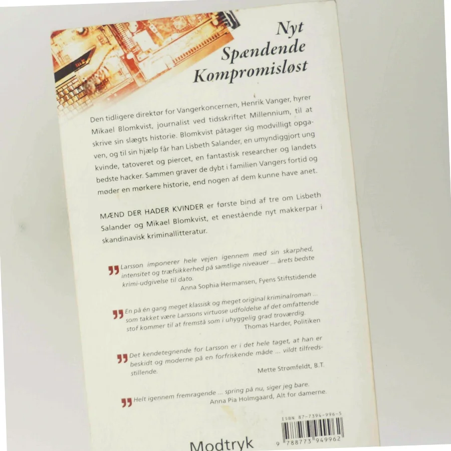 Mænd der hader kvinder af Stieg Larsson (Bog)