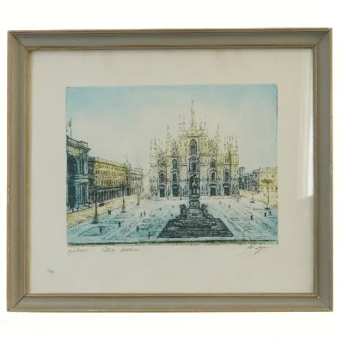 Indrammet billede af Piazza Duomo, Milano (str. 35x30 cm)