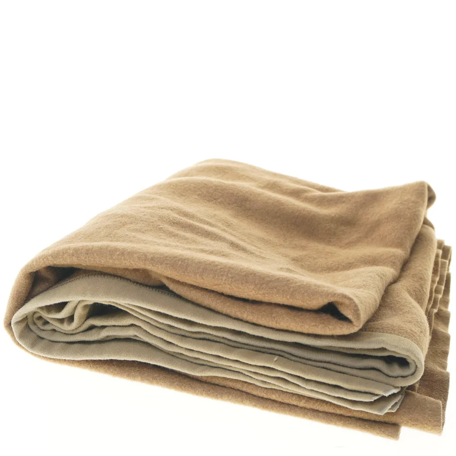 Tæppe /plaid i Camel uld str. 180x140 cm)