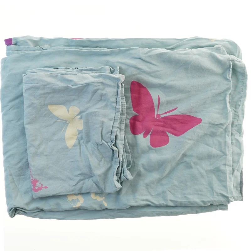Sengetøj med sommerfugleprint (str. 68x60 og 180x130 cm)