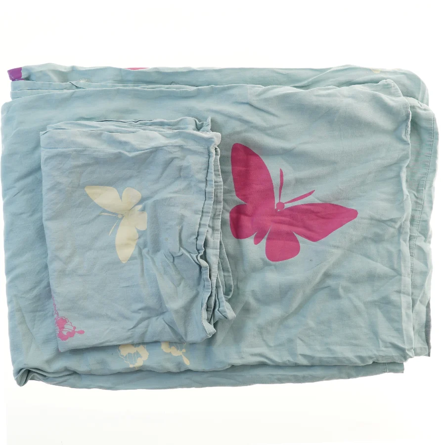 Sengetøj med sommerfugleprint (str. 68x60 og 180x130 cm)