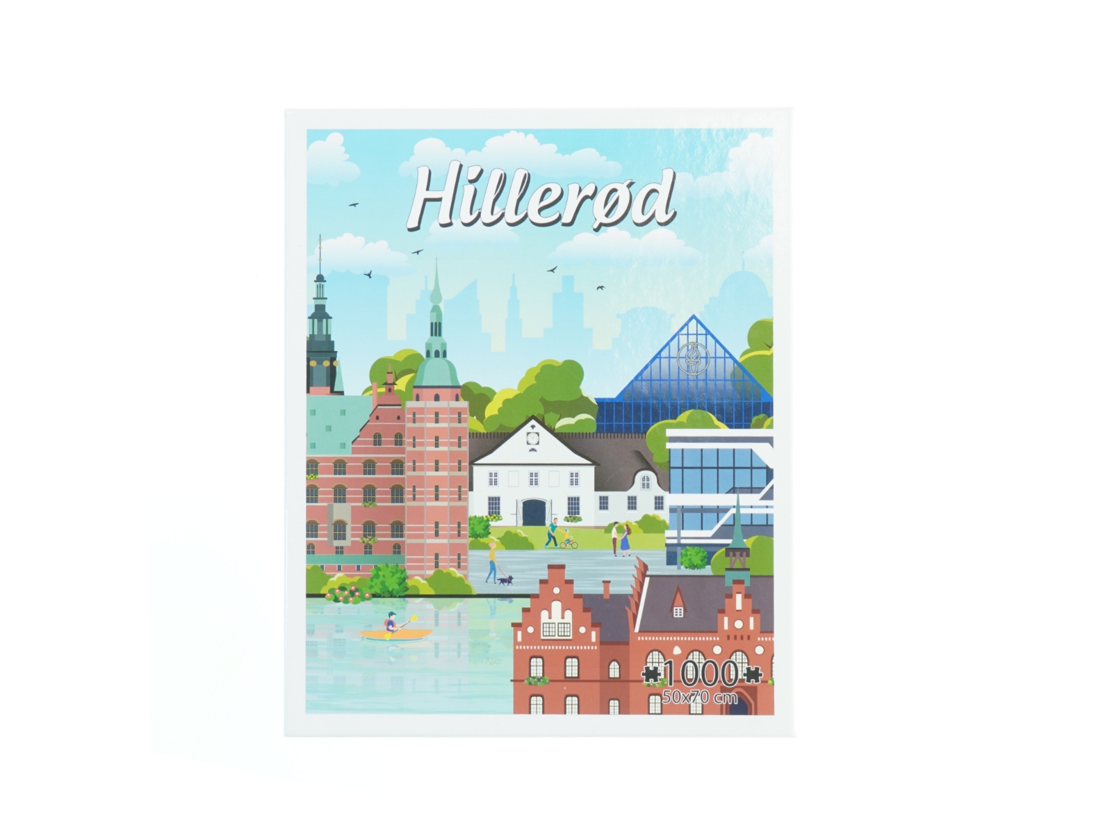 Puslespil med Hillerød motiv (str. 50 x 70 cm)