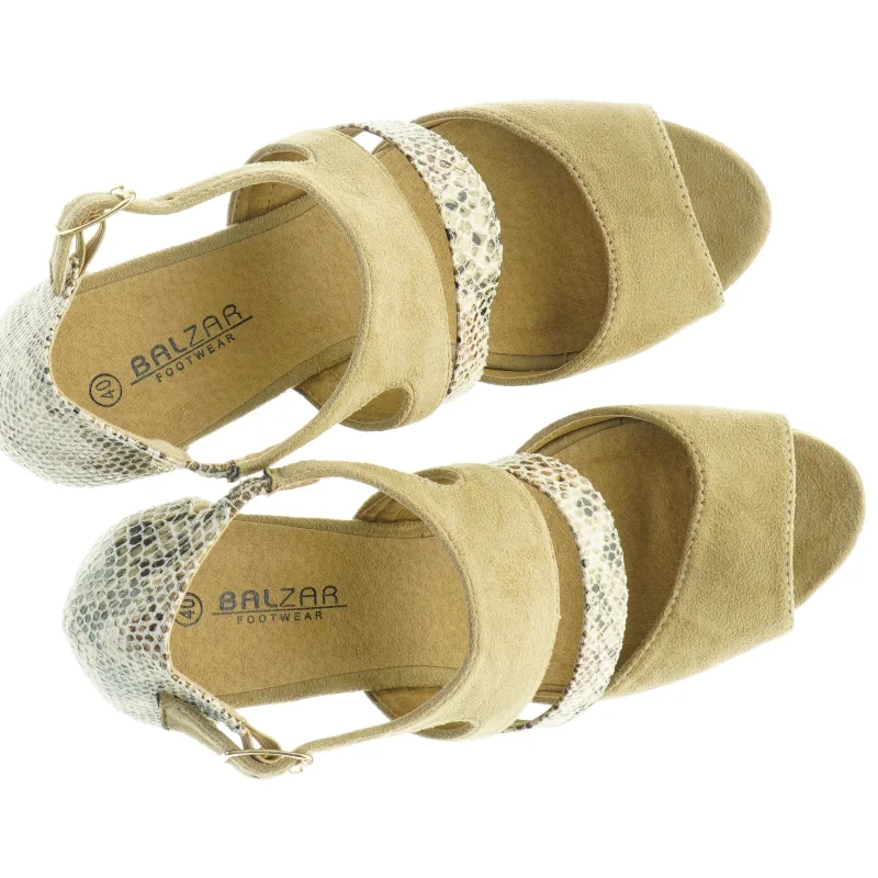  Ruskindssandaler (fake)  med plateau hæl fra Balzar (str. 40)